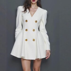 Élise pleated peplum-hem blazer dress - Image 3