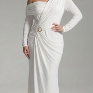 long-sleeved black gown with a sleek - Image 1