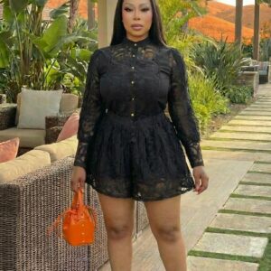 Black lace two-piece set - Image 1