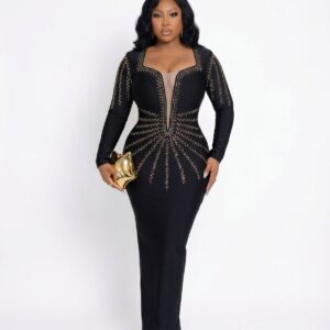 Black Sunburst Gown - Image 1