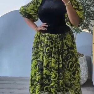 Mixed-Media Midi Dress - Image 1