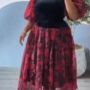 Mixed-Media Midi Dress - Image 1