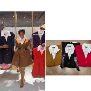 Zara Combination Mini Dress with Belt - Image 1