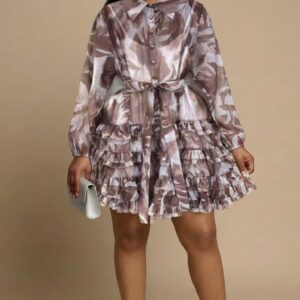 Ruffle tiered shirt dress - Image 1