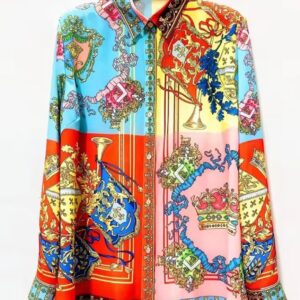 Baroque-print silk shirt - Image 1