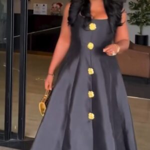 Black plain design gown - Image 1